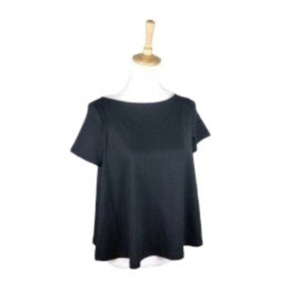 Susana Monaco Boatneck A-line Swing Top Black Small - Picture 1 of 6